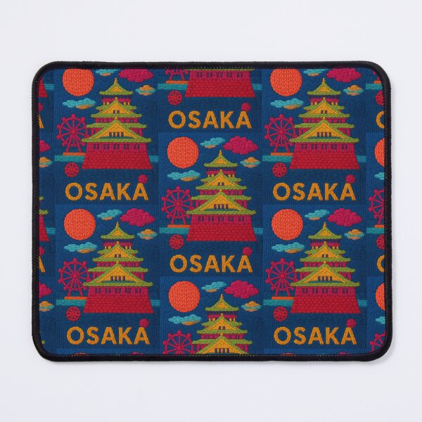 Item preview, Osaka Castle Faux Wool Art – Colorful Knitted Style Osaka Japan Travel Illustration designed and sold by TheTrendsDesk.