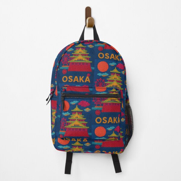 Item preview, Osaka Castle Faux Wool Art – Colorful Knitted Style Osaka Japan Travel Illustration designed and sold by TheTrendsDesk.
