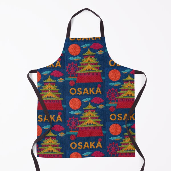 Item preview, Osaka Castle Faux Wool Art – Colorful Knitted Style Osaka Japan Travel Illustration designed and sold by TheTrendsDesk.