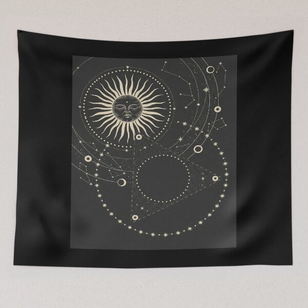 Item preview, Celestial Sun and Stars Illustration designed and sold by ChiqueAvenue.