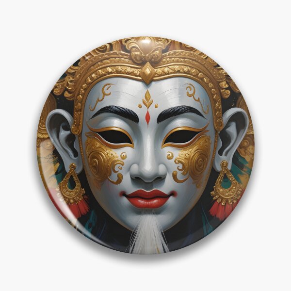 Item preview, Thai Khon Mask Traditional Art – Classical Ramakien Culture Wall Poster designed and sold by ArtnarongDesign.