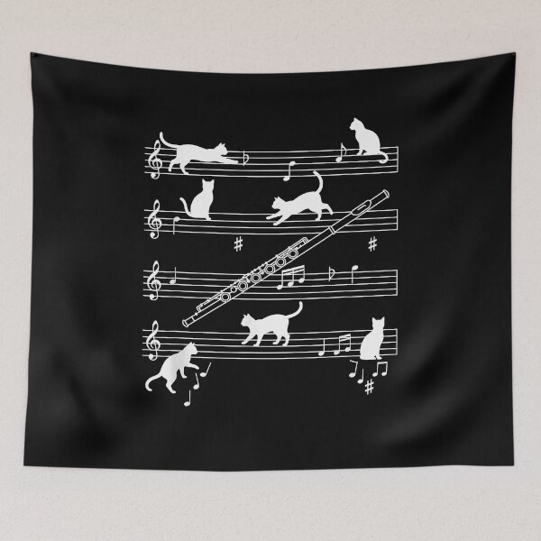 Item preview, Cat Flute Sheet Music, Musical Cat Lover Art designed and sold by Boutkimaewab.