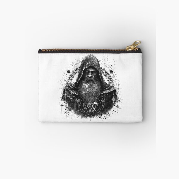 Item preview, Dark Wizard Portrait | Black and White Occult Mystic Sorcerer Art designed and sold by inkoutninja.