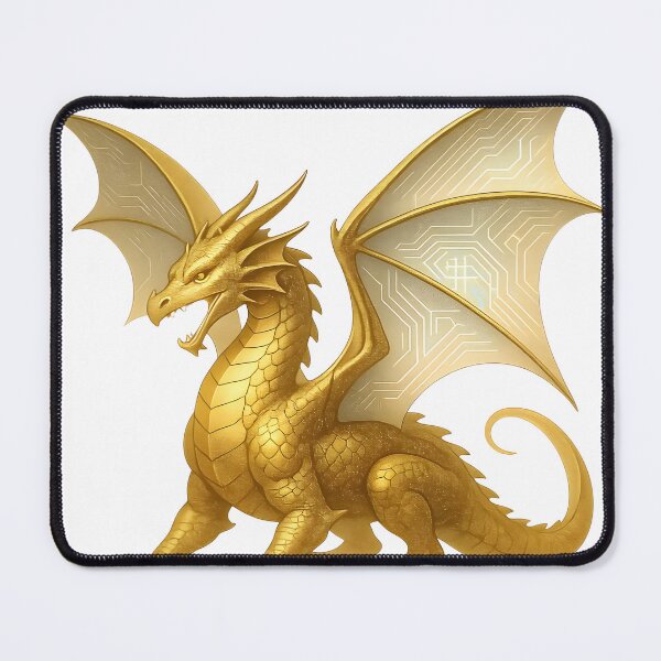 Item preview, A golden dragon with wings spread wide on transparent background designed and sold by Creative88Art.