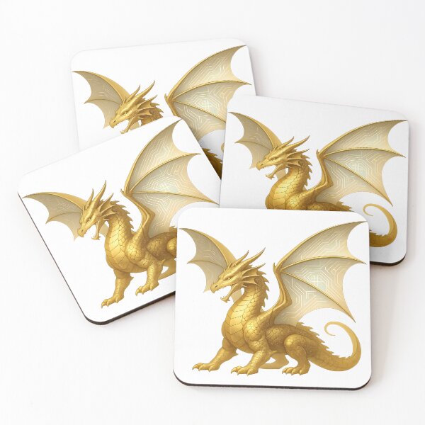 Item preview, A golden dragon with wings spread wide on transparent background designed and sold by Creative88Art.