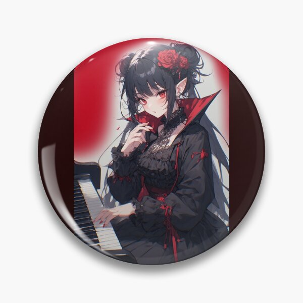 Item preview, Anime vampire girl playing piano designed and sold by ArtsJulian.