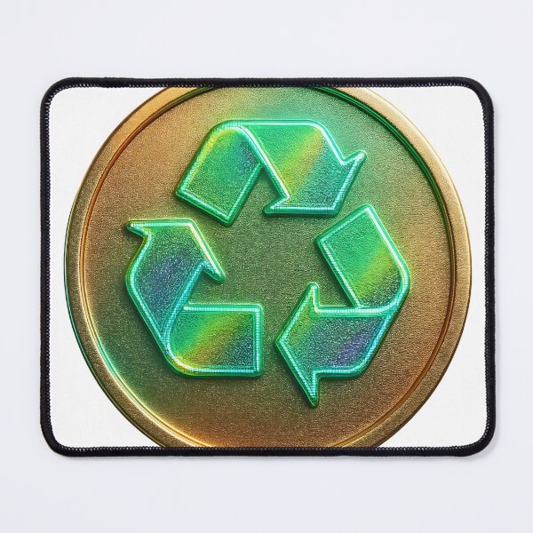 Item preview, A gold and green recycling symbol on transparent background designed and sold by Creative88Art.
