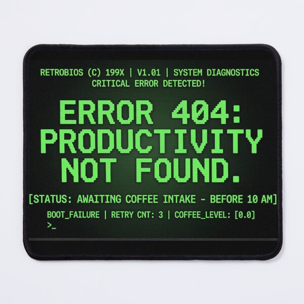 Item preview, ERROR 404: PRODUCTIVITY NOT FOUND (input coffee) designed and sold by GenArtWear.