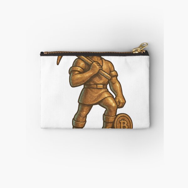 Item preview, A golden statue of a miner with a pickaxe on transparent background designed and sold by Creative88Art.