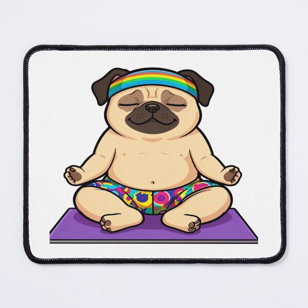 Item preview, Funny Meditating Pug – Cute Yoga Dog Cartoon designed and sold by myforestfog.