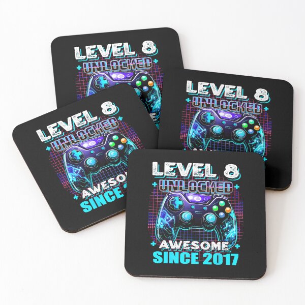 Item preview, Level 8 Unlocked Awesome Since 2017 8th Birthday Gamer Celebration designed and sold by FGTV2021.
