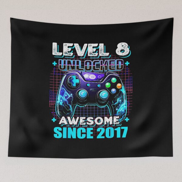 Item preview, Level 8 Unlocked Awesome Since 2017 8th Birthday Gamer Celebration designed and sold by FGTV2021.