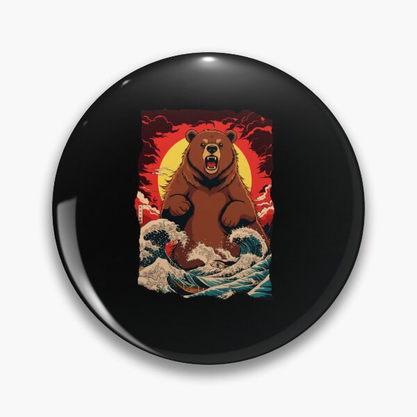 Item preview, Rising Bear Power Animal Graphic Japanese Wave Style designed and sold by JEFDodsonArt.