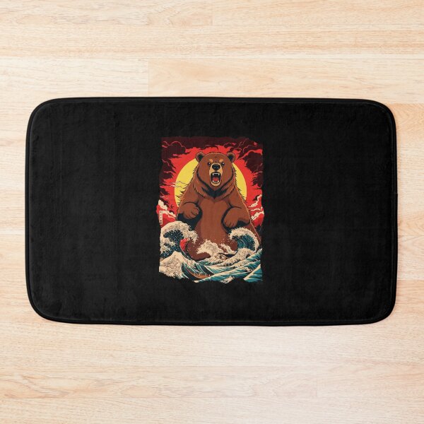 Item preview, Rising Bear Power Animal Graphic Japanese Wave Style designed and sold by JEFDodsonArt.