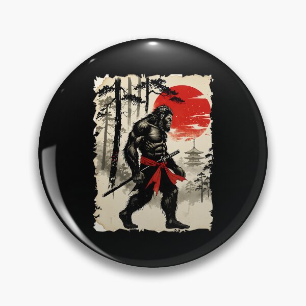 Item preview, Samurai Bigfoot Warrior Japanese Style Forest Illustration designed and sold by titanlevi.