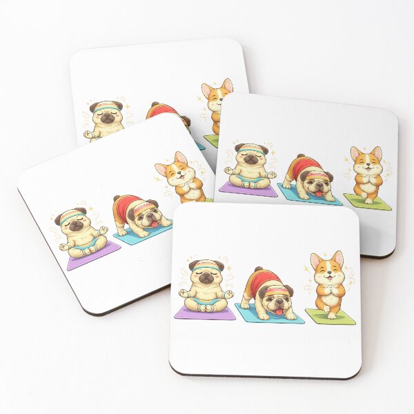 Item preview, Cute Yoga Dogs – Funny Meditation Puppy Illustration designed and sold by myforestfog.