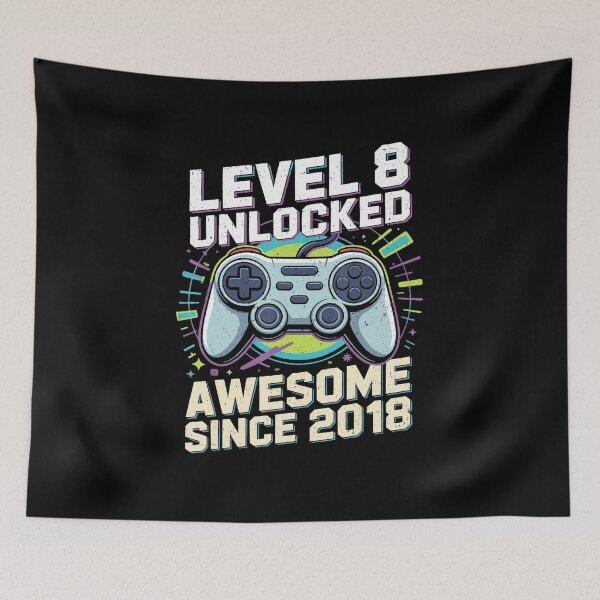 Item preview, Level 8 Unlocked Gamer Birthday Retro Controller designed and sold by FGTV2021.
