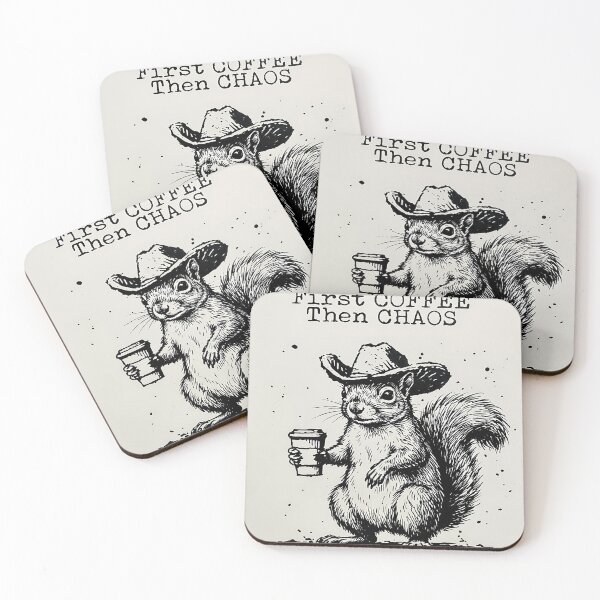 Item preview, Squirrel with Coffee and Cowboy Hat designed and sold by Daniel Abdelmaseih.