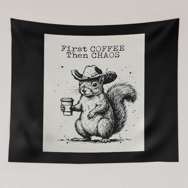 Item preview, Squirrel with Coffee and Cowboy Hat designed and sold by Daniel Abdelmaseih.