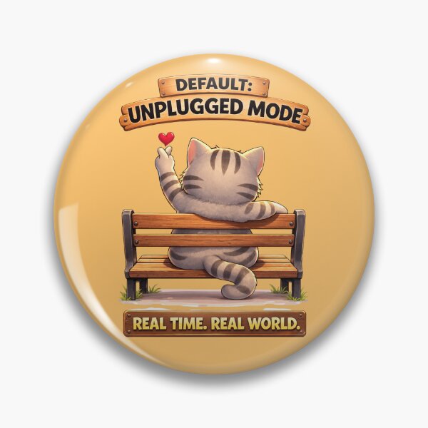 Item preview, Funny Cat Default Unplugged Mode Cat Humor Adulting Survival Meme designed and sold by Mindworx21.