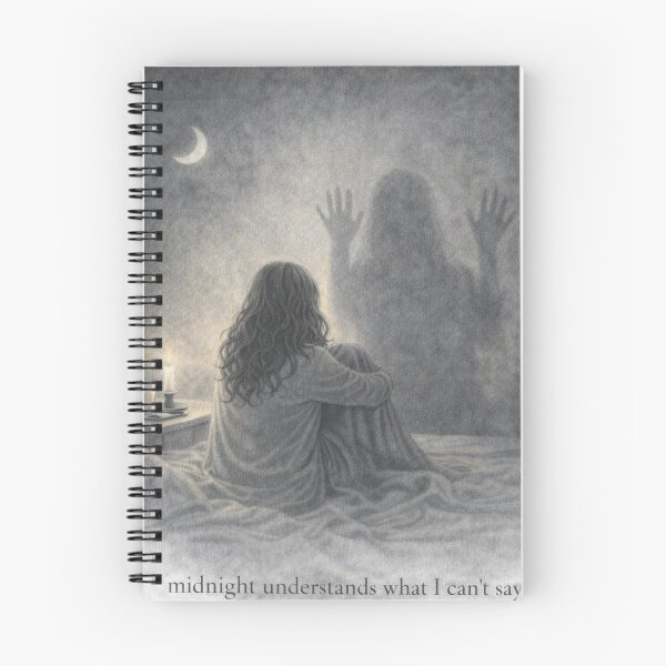 Item preview, Midnight Understands What I Can’t Say – Melancholic Night Illustration designed and sold by ByKubraArt.