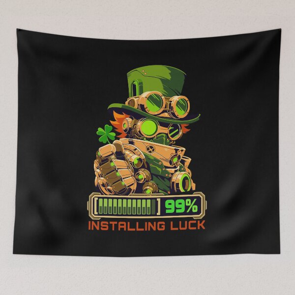 Item preview, Installing Luck 99% - Steampunk Robot Leprechaun Funny Programmer Tech St. Patrick's Day designed and sold by ScitechPixel.