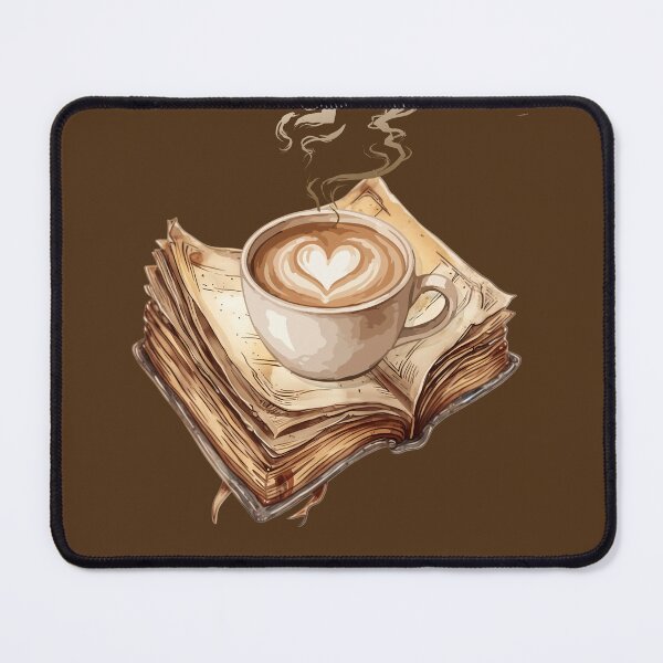 Item preview, Dark Academia Coffee Heart - Vintage Open Book & Steaming Cup designed and sold by VibeArtShop.