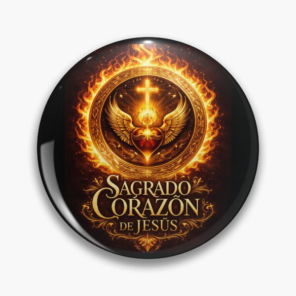 Item preview, Sacred Heart of Jesus – Golden Fire Religious Art designed and sold by JuandiArt7.