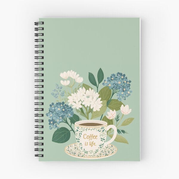Item preview,  Coffee Is Life Floral Coffee Cup Illustration designed and sold by BobaBunny76.