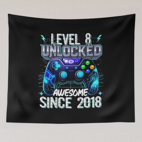 Item preview, Level 8 Unlocked Gamer Milestone Neon Controller Graphic designed and sold by FGTV2021.