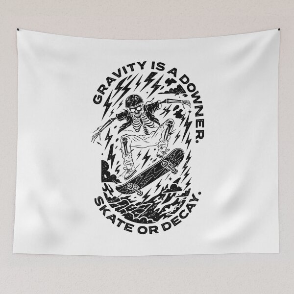 Item preview, Skater Skeleton Skateboarder Gravity Downer Skate Or Decay designed and sold by GrandeDuc.