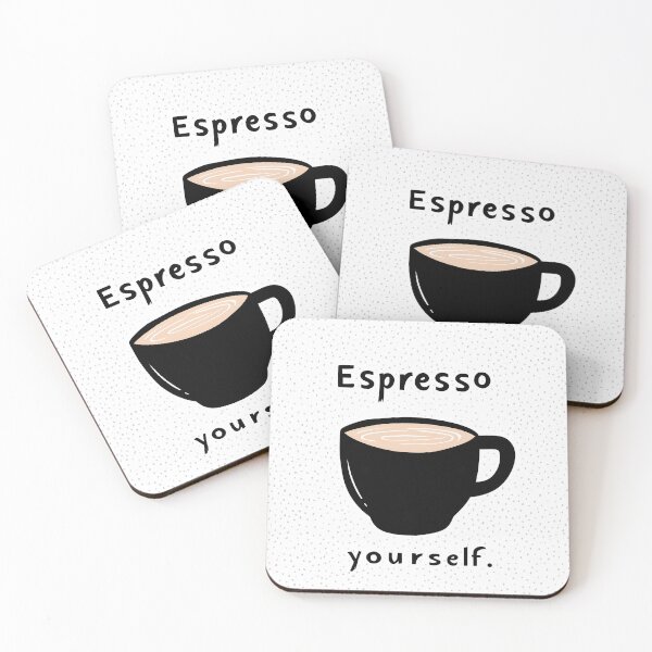 Item preview, Espresso Yourself Coffee Icon Minimal Typography Illustration designed and sold by BobaBunny76.