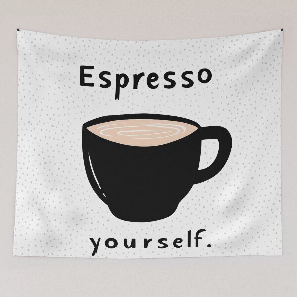 Item preview, Espresso Yourself Coffee Icon Minimal Typography Illustration designed and sold by BobaBunny76.