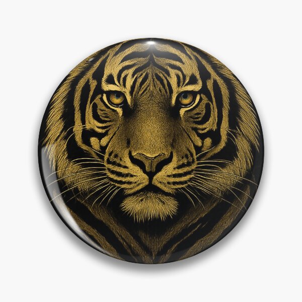 Item preview, Tiger in gold on a black background designed and sold by GildedLegends.
