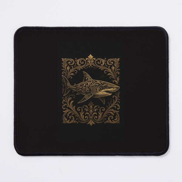 Item preview, Royal Golden Shark - Dark Luxury Ocean Art designed and sold by GildedLegends.
