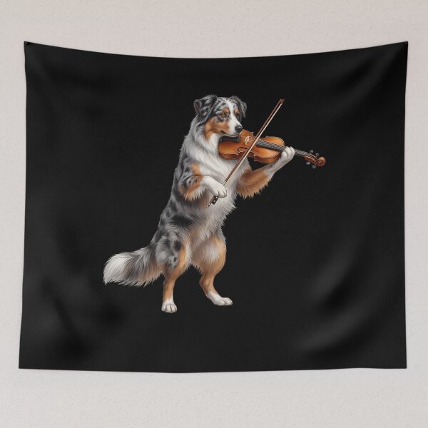 Item preview, Australian Shepherd Playing Viloin Player Violinist Dog Lover designed and sold by TerryConnells.