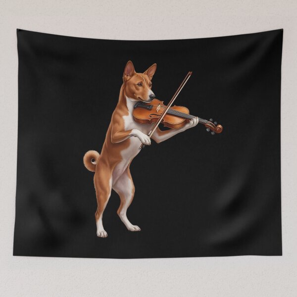 Artikelvorschau, Basenji spielt Violine, ist ein Hundeliebhaber. entworfen und verkauft von TerryConnells.