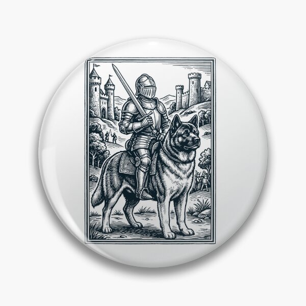 Artikelvorschau, Vintage Knight Akita Rider Grimdark Medieval Dog Lover entworfen und verkauft von DoodleTortle.
