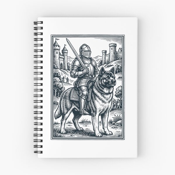 Artikelvorschau, Vintage Knight Akita Rider Grimdark Medieval Dog Lover entworfen und verkauft von DoodleTortle.