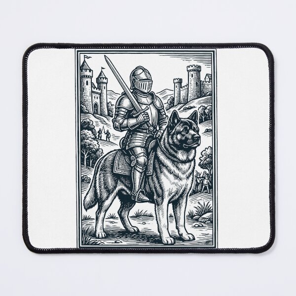 Item preview, Vintage Knight Akita Rider Grimdark Medieval Dog Lover designed and sold by DoodleTortle.