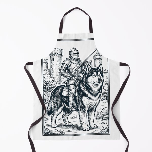 Artikelvorschau, Vintage-Ritter, Alaskan Malamute-Reiter, düsterer Mittelalter-Hundeliebhaber entworfen und verkauft von DoodleTortle.