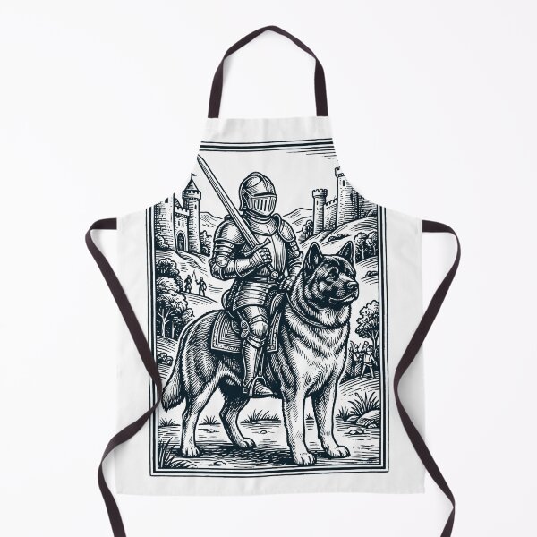 Item preview, Vintage Knight Akita Rider Grimdark Medieval Dog Lover designed and sold by DoodleTortle.