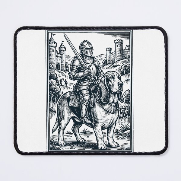Artikelvorschau, Vintage-Ritter-Basset-Hound-Reiter, düsterer Mittelalter-Hundeliebhaber entworfen und verkauft von DoodleTortle.