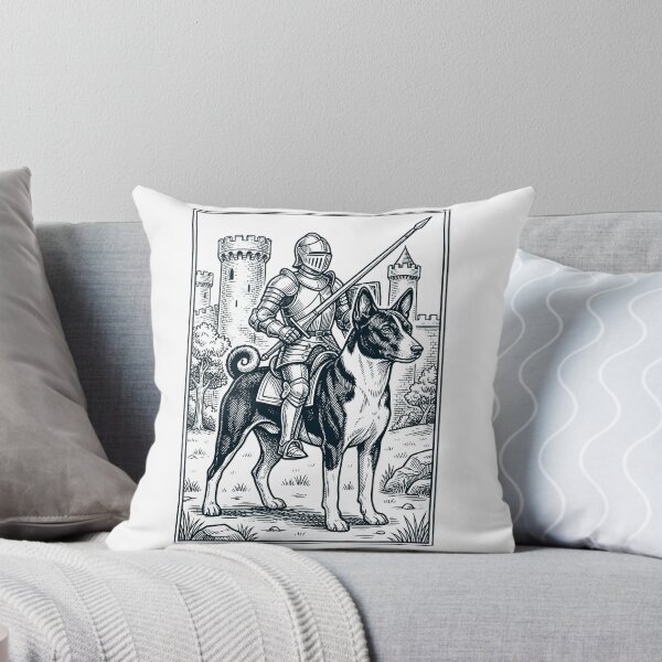 Item preview, Vintage Knight Basenji Rider Grimdark Medieval Dog Lover designed and sold by DoodleTortle.