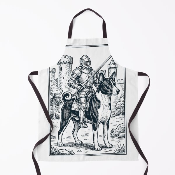 Artikelvorschau, Vintage-Ritter Basenji-Reiter, düsterer mittelalterlicher Hundeliebhaber entworfen und verkauft von DoodleTortle.