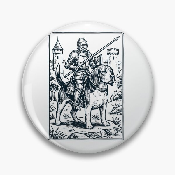 Item preview, Vintage Knight Beagle Rider Grimdark Medieval Dog Lover designed and sold by DoodleTortle.