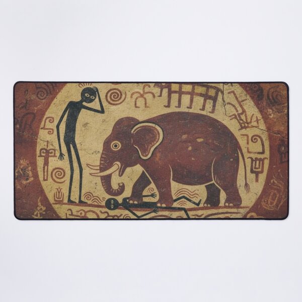 Item preview, @Ug Cave Drawings 'Gad Gets Squished by an Elephant' designed and sold by NickWhittleArt.