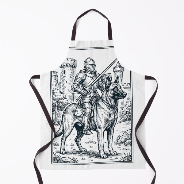 Item preview, Vintage Knight Belgian Malinois Rider Grimdark Medieval Dog Lover designed and sold by DoodleTortle.