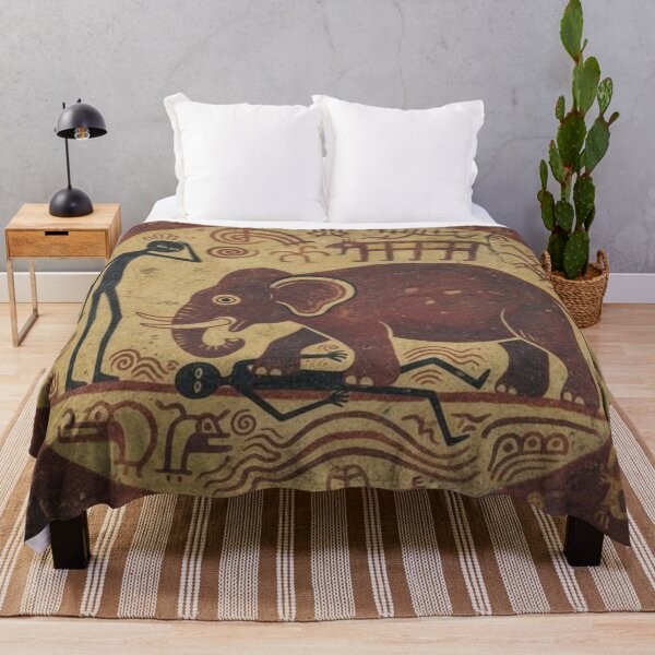 Item preview, @Ug Cave Drawings 'Gad Gets Squished by an Elephant' designed and sold by NickWhittleArt.