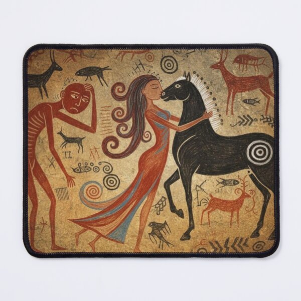 Item preview, @Ug Prehistoric Cave Drawings 'Mua Makes a Choice' designed and sold by NickWhittleArt.
